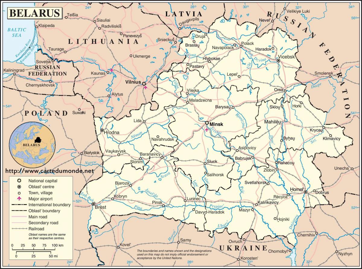 Die Belarus country map